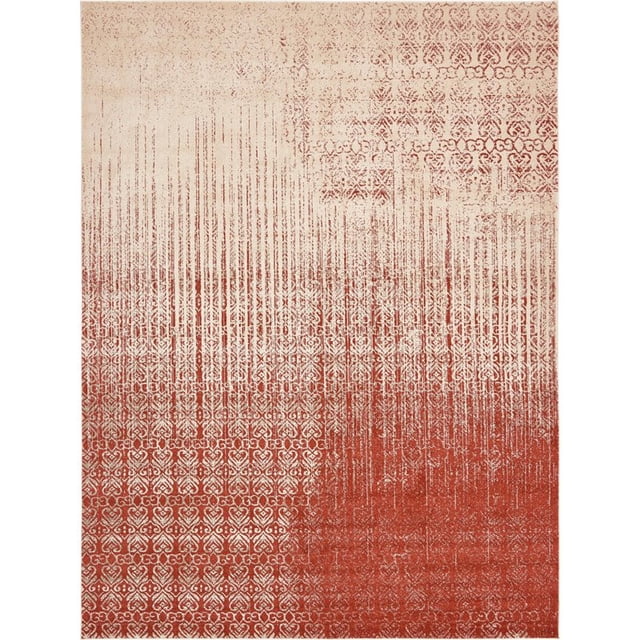Unique Loom Tapis d'Impression Del Mar Ombre 10' x 13' Rectangle Rouge/ivoire