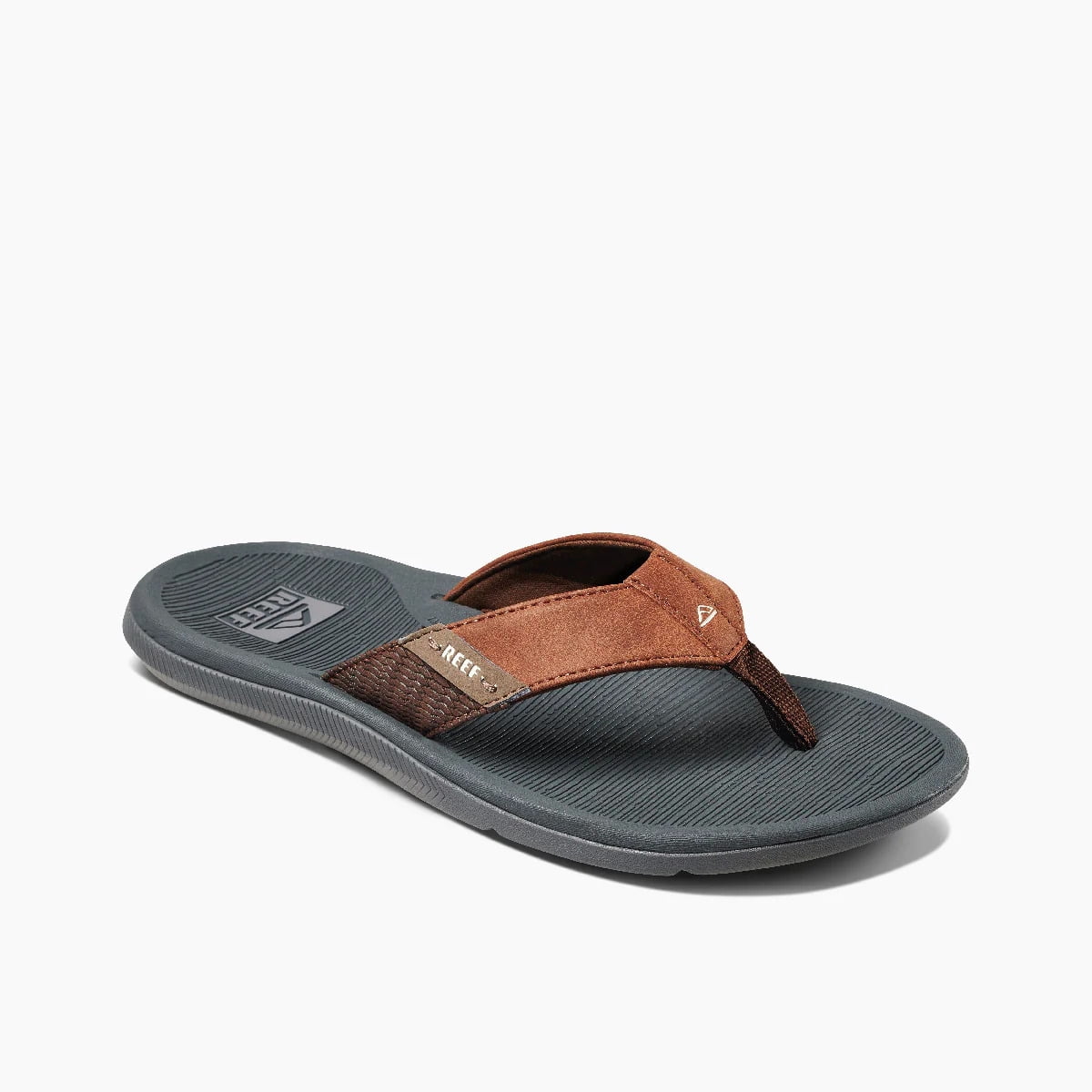 New Mens Reef Santa‎ Ana Grey Casual Slip On Sandals Thong Flip Flops Size 8 D Reef Santa Ana Flip Flops Mens Size 12 Grey Cushion Comfort  main image 4