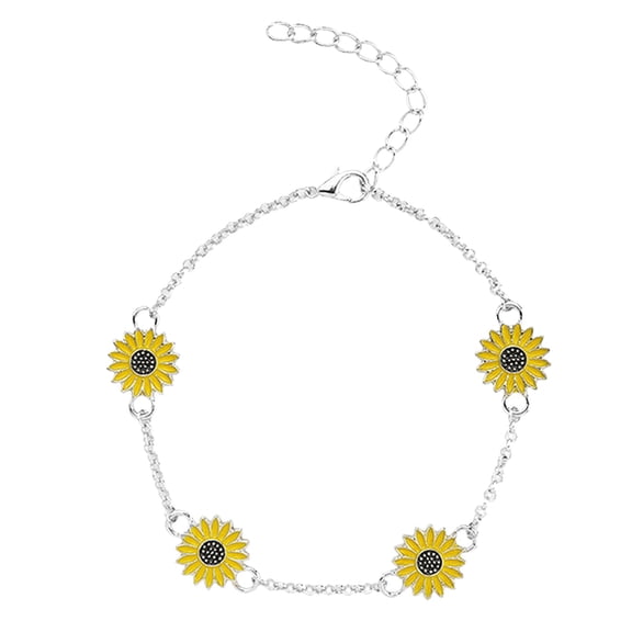 Alloy Sunflower Anklet European And Simple Creative Daisy Foot Ornaments Lady Gift Accessories Fashion Chain Shiny Bangle Bangle Toe Ornament Bangle Exquisite