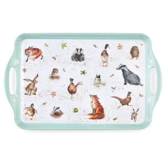 Pimpernel Wrendale Designs Collection Large Handled Tray, Serving Tray for Lunch, Coffee, or Breakfast, Made of Melamine for Indoor and Outdoor use, Measures 18.9" x 11.6", Dishwasher Safe