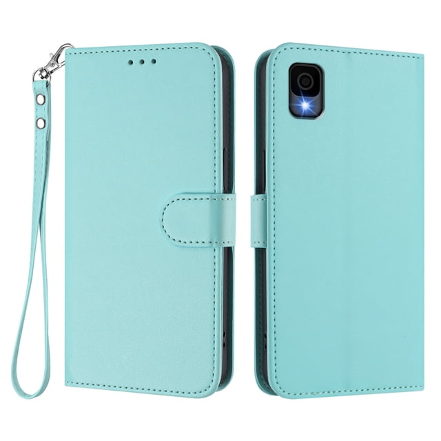 GANGXUN Wallet Case for TCL 30Z – Magnetic Closure, RFID Blocking, Wrist Strap, Wireless Charging Compatible