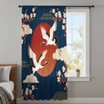 thumbnail image 3 of Japanese Style Sheer Curtains 63 Inches Long, Modern Cranes Cherry Flower Wave Navy Blue Light Filering Curtains, Breathable Simi Curtain Privacy Drapes for Living Room Bedroom Window Treatment, 3 of 9