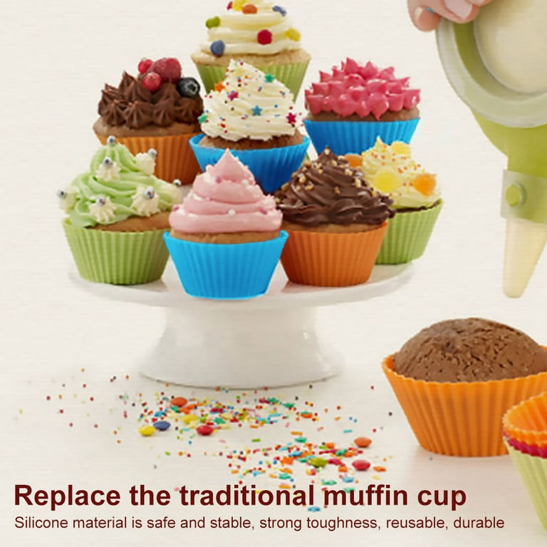 10PCS Non-Stick Baking Cups Silicone Cupcake Kitchen Baking Mold Silicone  Muffin Liners Reusable Cupcake Liners For Muffin Pan - AliExpress