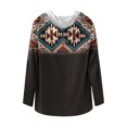 thumbnail image 4 of WTOBBY Men's Printed Cotton Linen Hooded Long Sleeve Shirt with Gradient Design for Spring and Summer Casual Daily Wear Lightweight and Breathable Pullover Top ,Black M, 4 of 5