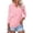 Light Pink, variant on HCYSFG Womens Relaxed Fit Polo Shirts Notch Neck 3/4 Sleeve Solid Color Button Placket Side Slit Casual Golf Shirt Tops
