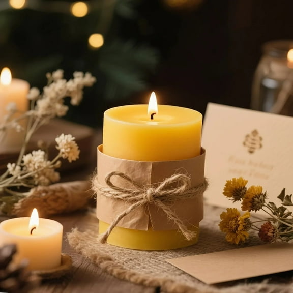 3pcs Long-Burning Pure Beeswax Candles