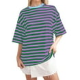 thumbnail image 2 of T-shirts Rayés pour Femmes 2026 Été à la Mode Manches Courtes Col Rond Confortables Légers, 2 of 4
