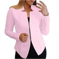 thumbnail image 2 of Simua Fashion Women's Open Front Cardigan Solid Color Long Sleeves Work Blazer Casual Zip Up Jacket, 2 of 6