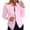 Pink, variant on Womens Zip up Open Front Blazers Casual Long Sleeve Mock Neck Blazer Jackets Solid Color Work Suit Coat M