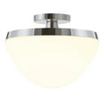 thumbnail image 3 of Evelyn&Zoe 12" Polished Nickel Finish Metal/Glass Semi Flush Mount, 3 of 6