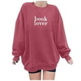 thumbnail image 4 of MAIHAN Valentines Sweatshirt for Women "Book Lover" Print Valentine Long Sleeve Casual Blouses Y2k Trendy Soft Clothes Crew Neck Pullover(Pink,XXL), 4 of 4