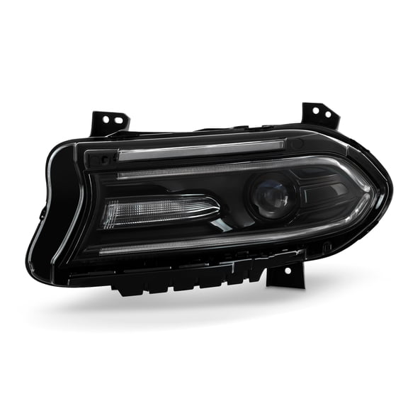 AKKON - Fits 2015-2021 Dodge Charger [HID/Xenon Type] Projector Black Headlight Driver Left w/ LED DRL Running   Signal w/o Logo