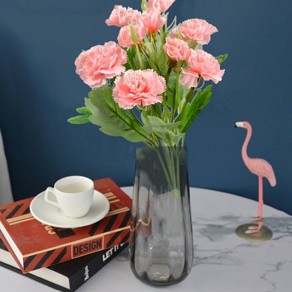 SHIMELE High-End Artificial Carnation Flowers, Faux Plastic Floral Arrangements, Home Décor, 10 Colorful Forks, Waterproof, Non-Fading, Long-Lasting Beauty