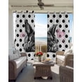 thumbnail image 4 of Black Easter Blackout Curtains 84 Inches Long, Spring Modern Cute Bunny Polka Dot Thermal Insulated Black Out Curtains, Darkening Window Curtain Drapes for Bedroom Living Room 52"x84" 2 Panels, 4 of 9