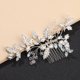 thumbnail image 1 of Nvzi Horquillas para el pelo de boda con flores para novias, peinetas con perlas de cristal, pinzas para el pelo, accesorios para el pelo de boda dorados, joyas plateadas, 1 of 1