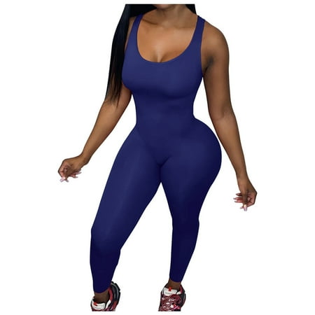 Generic Jumpsuits for Women Tummy Control Long Bodysuits for Women Full Length Yoga Full Body Suit