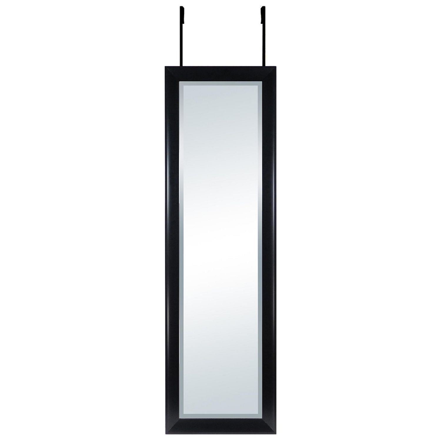 Hometrends Over the Door Mirror Black, Home Decor,  15.5” x 51.3” x 0.7”