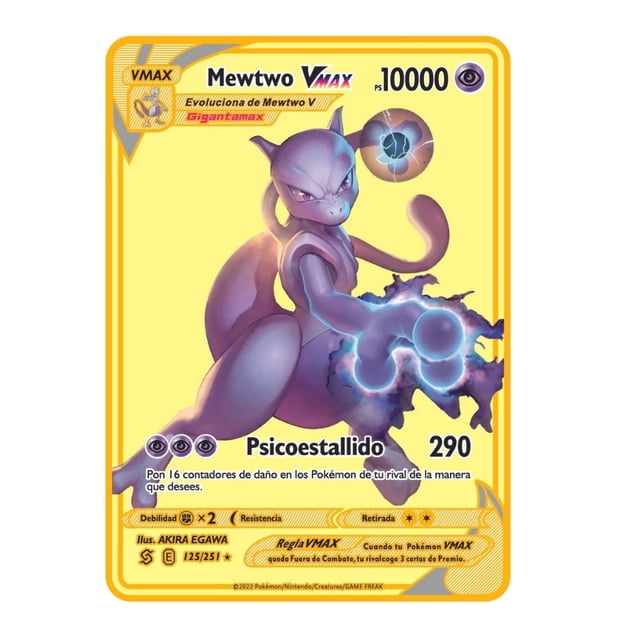 Arceus-tarjeta de monstruo de bolsillo Vmax Gx, carta de Pokémon de metal y hierro español, regalo para niños, colección de juegos, 2023, nuevo, 10000
