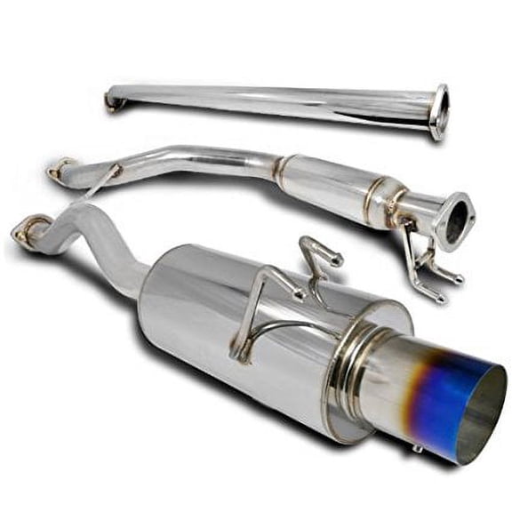 Spec-D Tuning MFCAT2-CV064T-SD Honda Civic 4Dr Exhaust Catback System Titanium Burnt Tip