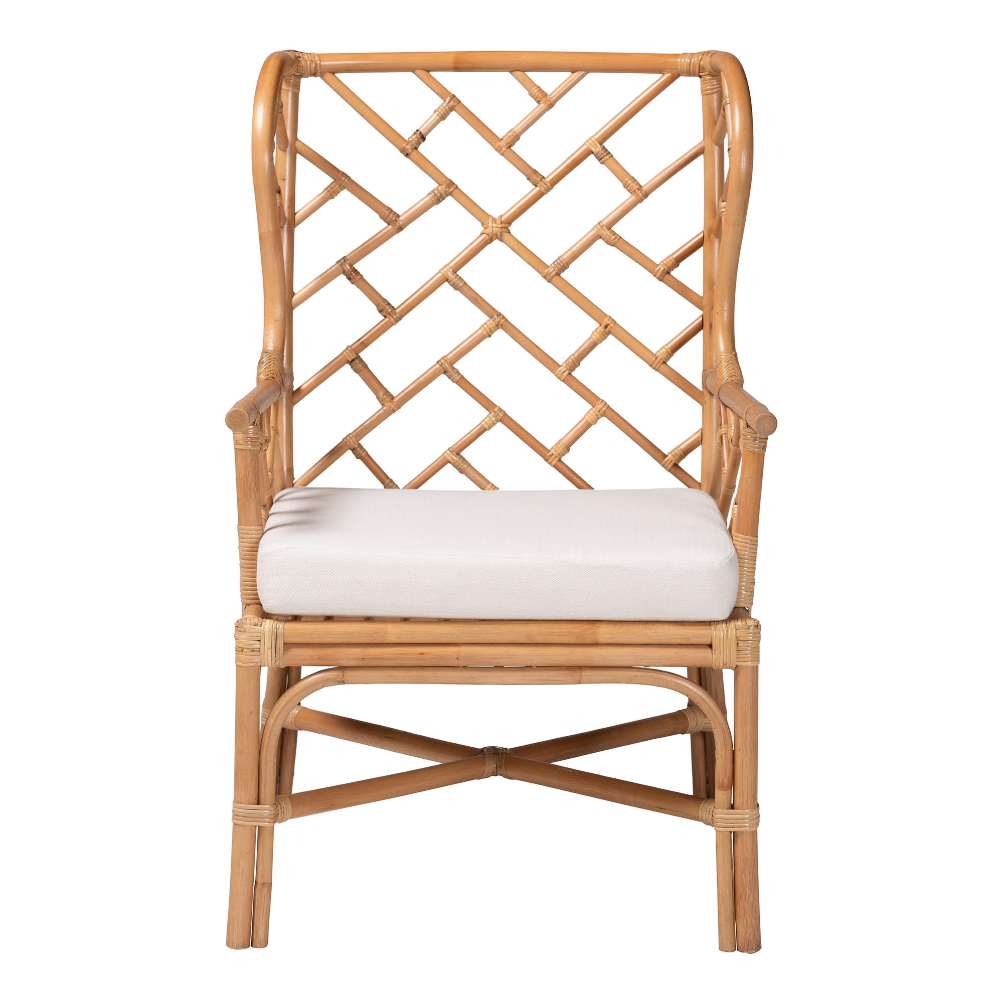 bali & pari Ray Boho Armchair, Natural Rattan