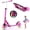 Pink, variant on BELEEV Scooters for Kids Ages 6+ with Light-Up Deck, 2 Wheel Folding Scooter for Adults Teens, 4 Adjustable Height, Lightweight Sport Commuter Scooter, Purple