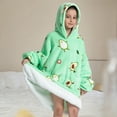 thumbnail image 2 of NIEWTR Hooded Plush Robe for Boys Girls Flannel Fluffy Winter PJ Robe With Pockets Soft Long Sleeve Plush Bathrobe(7-16 Years), 2 of 5
