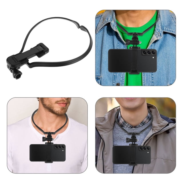Raindrops Chest Phone Mount Ergonomic Design ABS Black Video Recording Phone Mount for Riding and Sports 1Pcs