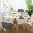 thumbnail image 3 of Yayeee Tablecloths 60" x 60" Rectangle Wrinkle Resistant Party Table Cover, Beige Christmas Forest, 3 of 8
