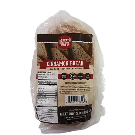 Great Low Carb Bread Company - 1 Net Carb, 16 oz, Cinnamon (Greenlees Best Cinnamon Bread)