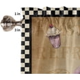 thumbnail image 4 of 54 Inch Long Tier Curtains for Kitchen, Cute Gnome Cook Dessert Retro Black Buffalo Plaid Bathroom Window Curtains Rod Pocket Short Curtains Window Treatment Tiers for Living Room Farmhouse 2 Panels, 4 of 4