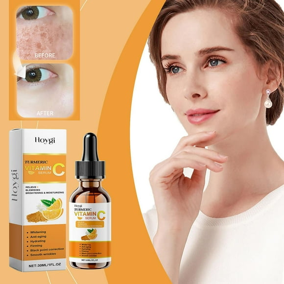 Turmeric Vitamin C Serum, Turmeric Skin Brightening Serum for Spots, Turmeric and Vitamin C Face Serum Dark Spots Corrector