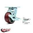 thumbnail image 2 of 4 Inch Poly on Aluminum Caster with Ball Bearing and Brake/Swivel Lock SCC, 2 of 2