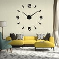 thumbnail image 1 of DIY Frameless Wall Clock 3D Acrylic Roman Numerals Analog Watch Stickers Decals Modern Home Office Decor Color:Black, 1 of 4