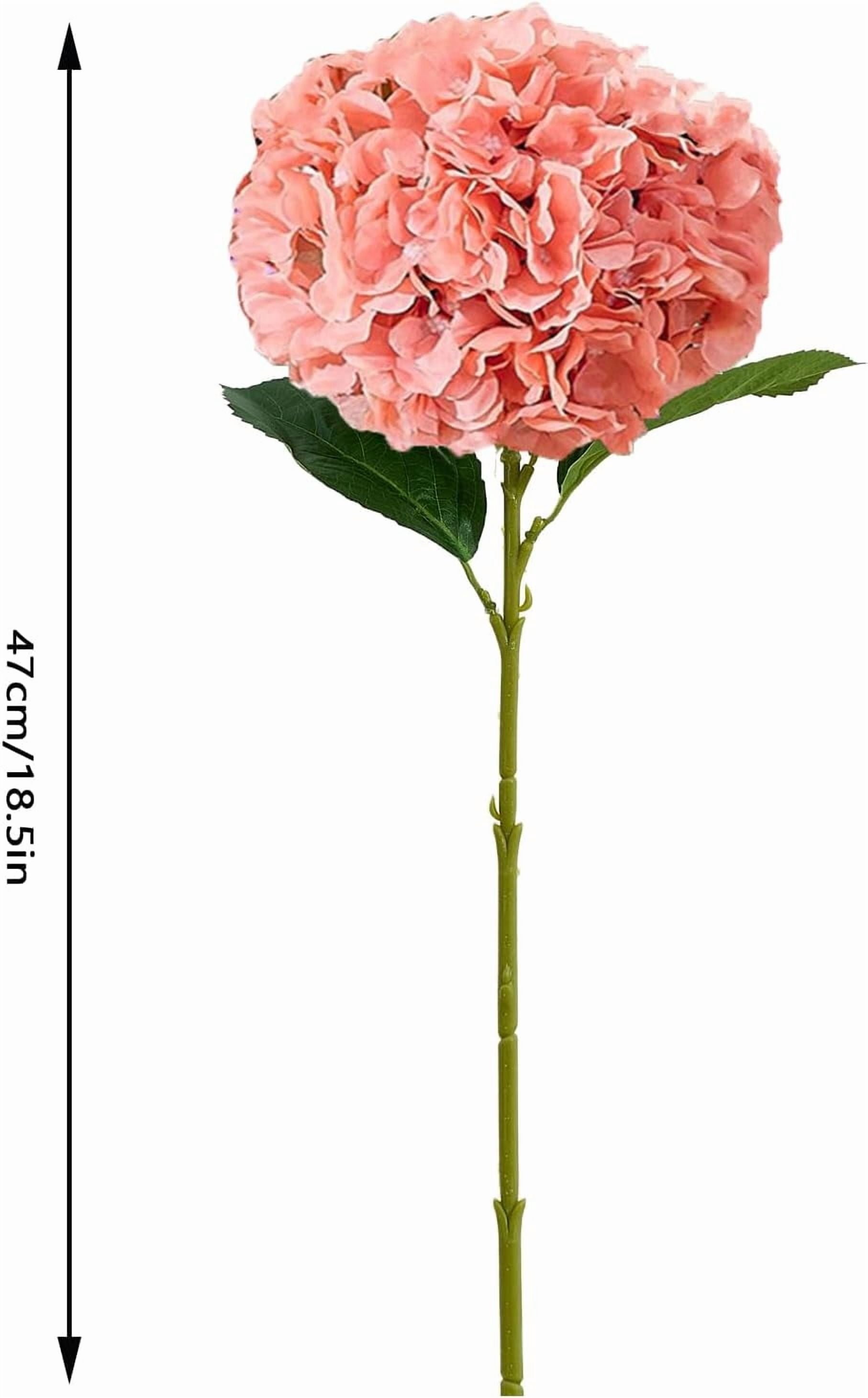 8Pcs Blush Fake Flowers Silk Hydrangea Artificial Flowers Bouquets Faux Hydrangea Stems for Home Table Centerpieces Wedding Party Decoration