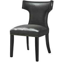 Side Dining Chair, Faux Leather, Black, Modern Contemporary Urban Design, Kitchen Room Cafe Bistro Restaurant Hospitality