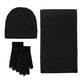 thumbnail image 1 of Conjunto de gorros y bufandas Prolriy para hombre y mujer, gorros, bufandas y guantes de lana cálidos y bonitos para otoño e invierno, gorros de punto para la nieve, mitones y bufandas, color negro., 1 of 3