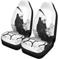 thumbnail image 2 of FMSHPON Set of 2 Car Seat Covers Angry Grim Reaper Reading Newspaper Cartoon Skeleton Dark Skull Universal Auto Front Seats Protector Fits for Car,SUV Sedan,Truck, 2 of 5