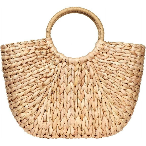Summer Rattan Bag for Women Straw Hand-woven Top-handle Handbag Beach Sea Straw Rattan Tote Clutch Bags