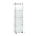 thumbnail image 3 of JOUBHC Glass Display Cabinet 4 Shelves with Door, Floor Standing Curio Bookshelf for Living Room Bedroom Office, 65 in x 16.73 in x 15 in, 3 of 7