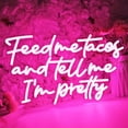 thumbnail image 1 of Letrero LED de neón SYLHOME Pink Feed Me Tacos, 43 x 26 cm, USB, 1 of 9