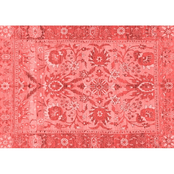 Ahgly Company Indoor Rectangle Abstract Red Modern Area Rugs, 7' x 10'
