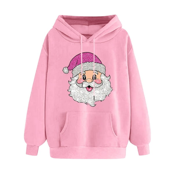 WILLBEST Sudadera Navideña para Mujer con Estampado Navideño, Cuello Redondo y Manga Larga, Estilo Casual y con Capucha Chica