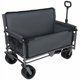 thumbnail image 3 of Carro de vagón plegable convertible 3 en 1 con asiento de banco y almacenamiento - vagón de utilidad pesado de 500 libras, ruedas todo terreno de 180L de capacidad para acampar, 3 of 5