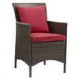 thumbnail image 2 of Modway Conduit 17" Rattan Patio Dining Armchair in Brown/Red (Set of 2), 2 of 3