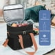 thumbnail image 5 of Bolsa de almuerzo aislada de doble capa impermeable Cooler Tote | 12L Gran capacidad 10.8x9.8x7 in | Bolsa térmica de retención de calor con compartimentos dobles para Bento, cajas de comida, 5 of 6