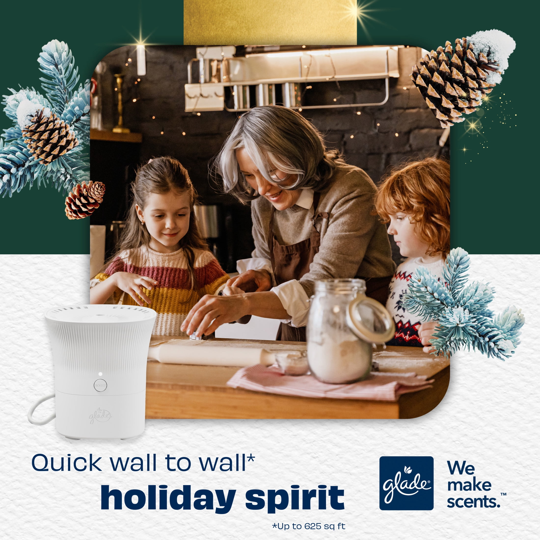 Glade® Scent Flow PlugIns® Air Freshener Starter Kit, Twinkling Pine & Cedar, 1 Device + 1 Refill, 0.67 fl oz