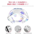 thumbnail image 5 of YFYANG Women's Double Waterproof Shower Cap, Purple Art Letter Reusable Hair Cap for All Hair Styles and Head Sizes, 5 of 9