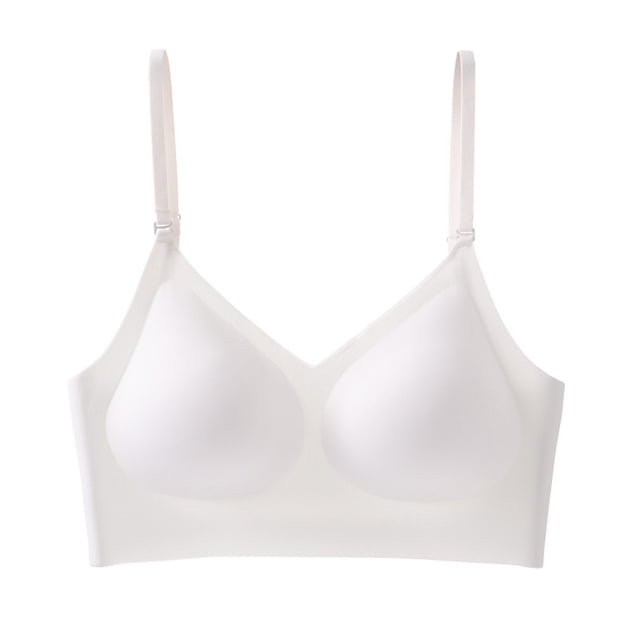 Aayomet Bralettes for Women Lace Seamless Bra Backless Multiway Straps Convertible Halter Bra With Padded (White, XL)