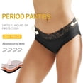 thumbnail image 3 of Bragas fisiológicas superelásticas para mujer Pretty Comy, paquete de 3, de algodón negro, antifugas, de cobertura completa para la menstruación., 3 of 8