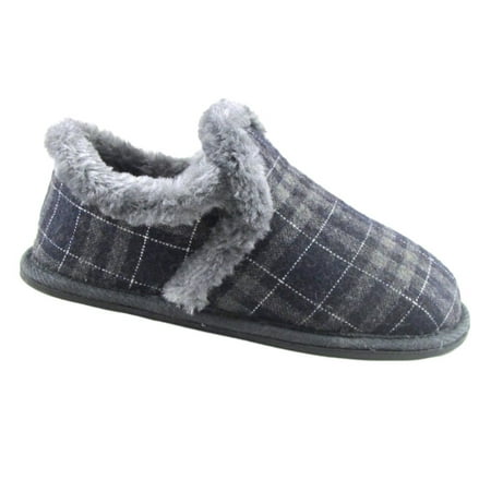 Toddler Boys Blue & Gray Plaid Flannel Loafer Style Slippers House (Best Toddler House Shoes)